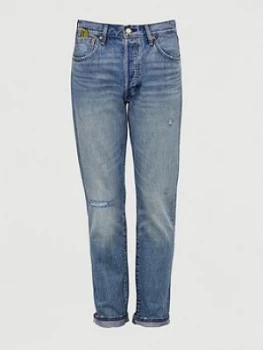 Image of Levis Mario 501 Original Fit Selvedge Jeans - Blue, Size 29, Inside Leg Regular, Men