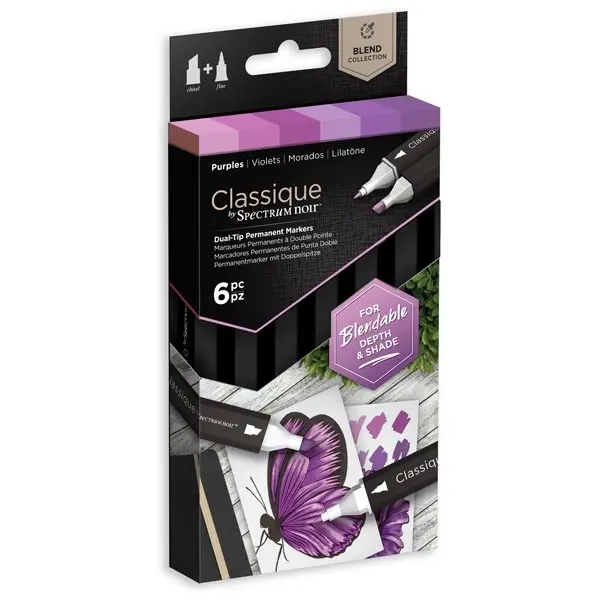 Spectrum Noir Classique Blend Marker Pen Set Purples Set of 6