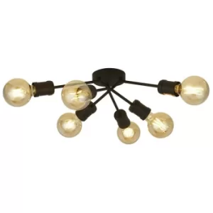 Image of Searchlight Dance 6 Light Ceiling Light, Sand Black