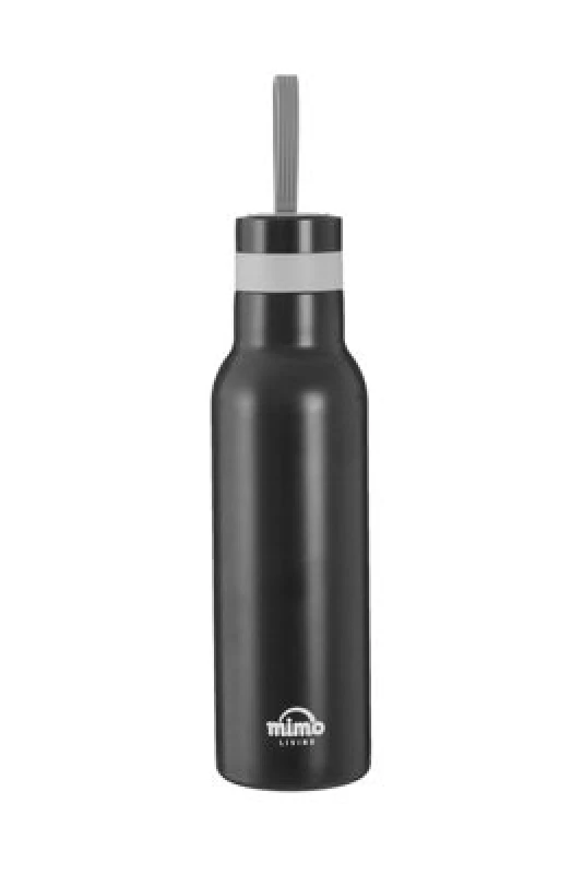 Image of Premier Housewares Matte Grey 500ml Sports Bottle, Stainless Steel Modern Water Bottle, Leak-Proof Design Sports Water Bottle Grey