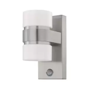 Eglo - Atollari - LED Outdoor Up Down Wall Light with PIR Motion Sensor Stainless Steel, Silver IP44