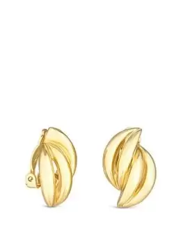 Image of Jon Richard Gold Plated Polished Layered Clip Earrings, Yellow Gold, Women