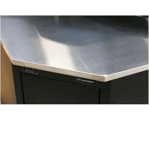 image of Sealey Stainless Steel Corner Worktop for Modular Corner Floor Cabinet 0.93m