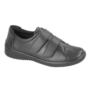 Image of Mod Comfys Womens/Ladies 2 Bar Touch Fastening Leisure Shoes (4 UK) (Black)