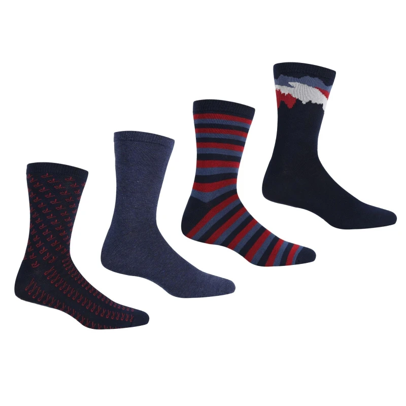 Image of Regatta 4 Pair Lifestyle Sock Blue