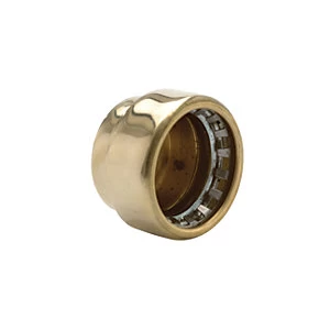 image of Wickes Copper Pushfit Stop End Cap - 15mm Pack of 2