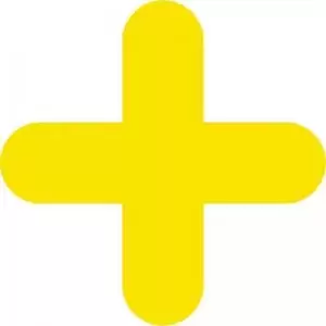 Image of Yellow Symbol &rdquo;&rdquo; Floor Graphic adheres to most