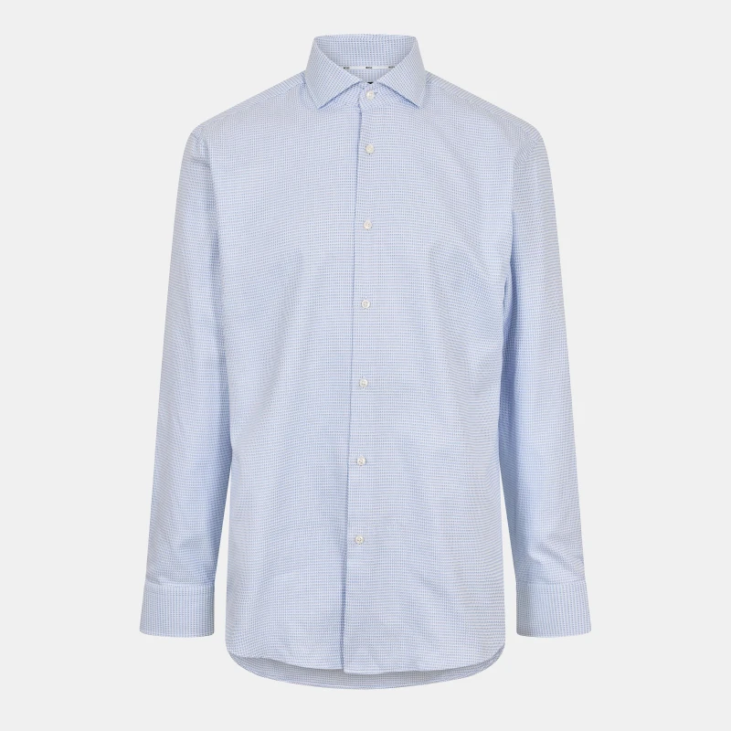 Image of Boss Mens Joe Spread Long Sleeve Oxford Shirt Oxford Shirt - Long Sleeve 15" Blue 55287318350