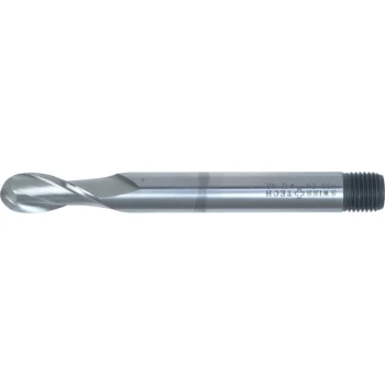 Image of 6.00MM Series 40 HSS-Co 2 Flute Threaded Shank Long Series Ball Nosed Slot Drills - Uncoated