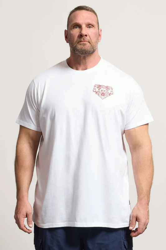 Image of BadRhino BadRhino Men Extra Long England T-Shirt in White Size: X-Large White X-Large Male 5063853371050