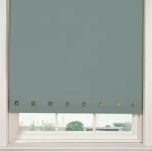 Image of Square Eyelet Duck Egg Roller Blind Blue