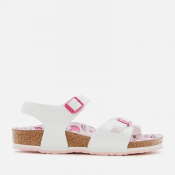 image of Birkenstock Rio Kids Sandals - Patent White/Unicorn - UK 1 Kids