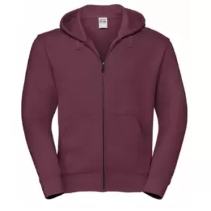 Image of Russell Mens Authentic Full Zip Hooded Sweatshirt / Hoodie (3XL) (Burgundy)