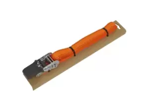 image of Sealey TD0635E Ratchet Tie Down 25mm x 5m Polyester Webbing With Corner Protector 600kg Breaking Strength