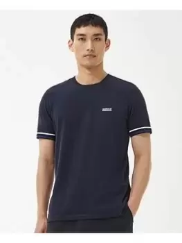Image of Barbour International Cooper Tipped Cuff T-Shirt - Navy, Size S, Men