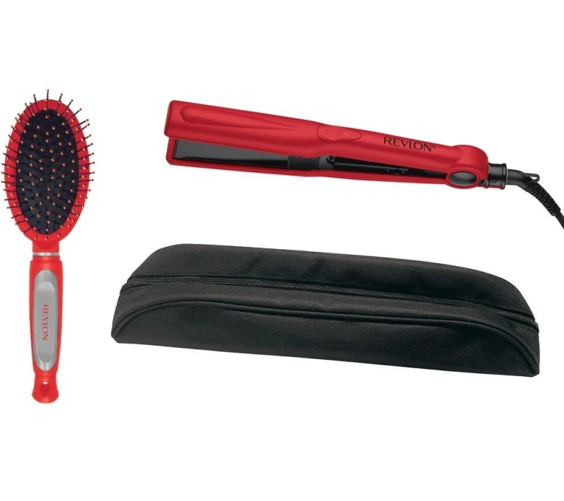 Image of Revlon Ultra Straight and Smooth Styler Set - Red & Black, Red,Black 761318321767