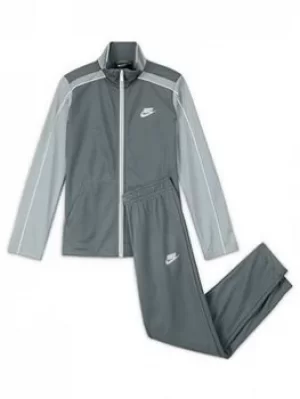 Image of Boys, Nike Unisex Nsw Futura Poly Cuff Tracksuit, Grey, Size L=12-13 Years