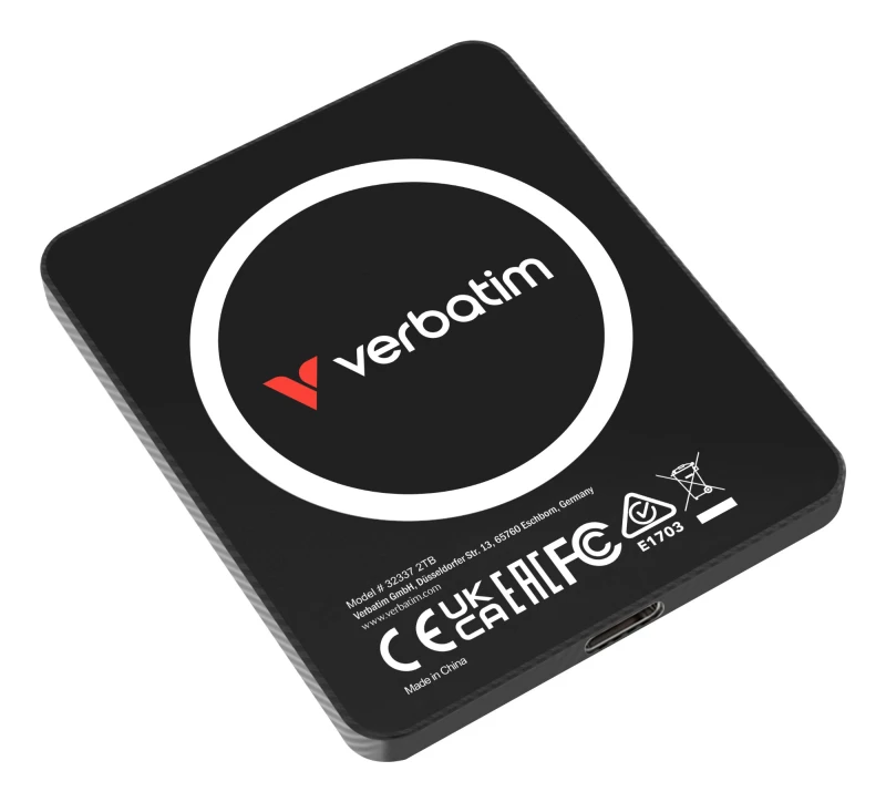 Image of Verbatim SnapBack Ultra Slim SSD 2TB USB Type-C USB 3.2 Gen 2x2 Black