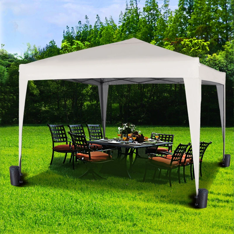 Image of MCC Direct 3x3m Pop up Garden Gazebo Party Tent Marquee with Storage Bag Off White