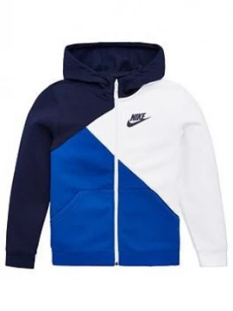 Image of Nike Sportswear Older Boys Core Amplify Full Zip Hoodie - Navy/White