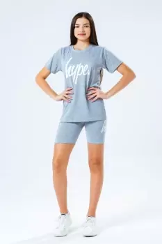 HYPE GREY KIDS T-SHIRT & CYCLE SHORTS SET