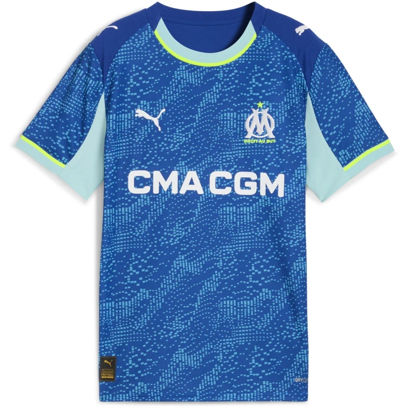 Image of Puma Marseille Third Shirt 2025 2026 Juniors Blue unisex 7-8 (S)