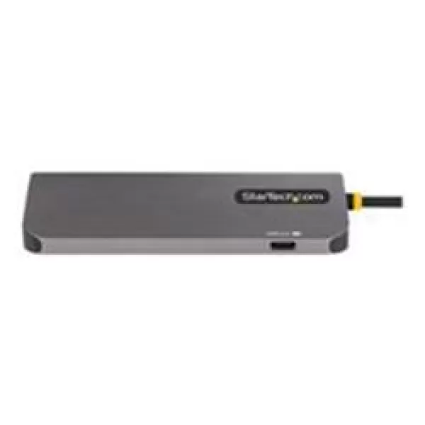 Image of Startech USB C Multiport Adapter, 4K 60Hz HDMI Video, 3 Port 5Gbps USB Hub, 100W Power Delivery Pass-Through, GbE, 12"/30cm Cable, Mini Travel Do