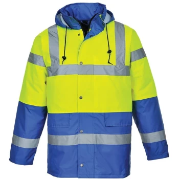 Image of S466YRB4XL - sz 4XL Hi-Vis Contrast Traffic Jacket - Yellow/Royal - Portwest