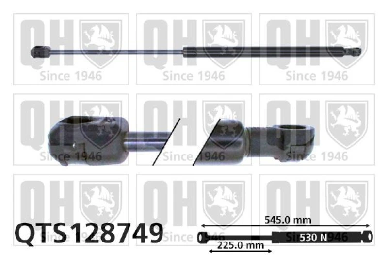 Image of QUINTON HAZELL Tailgate strut QUINTON HAZELL QTS128749