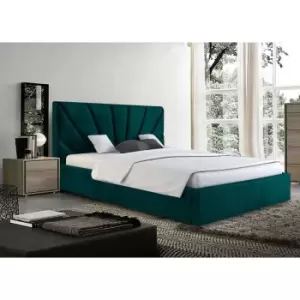 image of Hamini Bed Small Double Plush Velvet Green