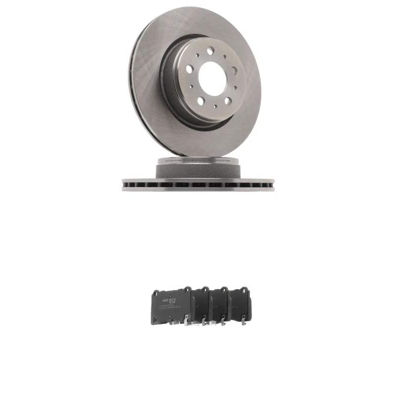 Image of RIDEX 3405B3441 Brake disc and pads set without accessories, Brake Disc Type: internally vented, with acoustic wear warning, with anti-squeak plate B