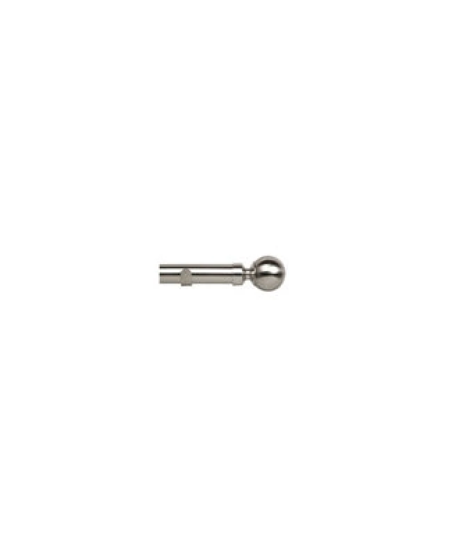 Image of Unknown 28mm Ball End Eyelet Metal Curtain Pole Set - Satin Silver, 50Cm