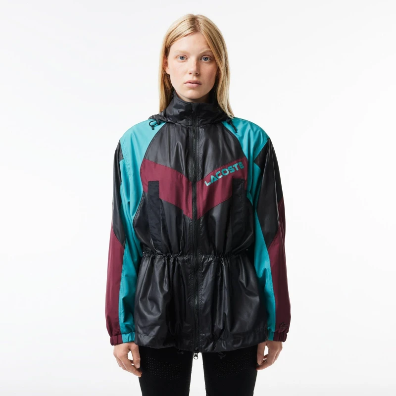 Image of Lacoste Womens Tracksuit Top Black/Ocelle female 10 (38)