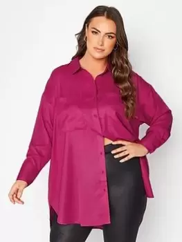 Image of Yours Oversized Boyfriend Shirt - Orchid, Pink, Size 16, Women
