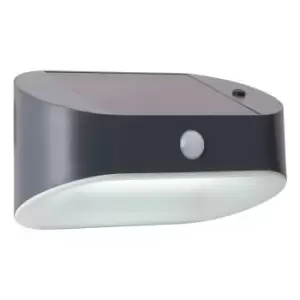 Image of Searchlight Solar LED Wall Light with pir with pir Motion Sensor Grey