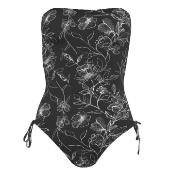 Image of Firetrap Bandeau Swimsuit Womens - Black L Flwr Pr