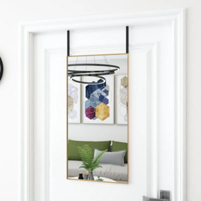 Image of VIDAXL Door Mirror Gold 40x80cm Glass and Aluminium Vidaxl 8720286344972