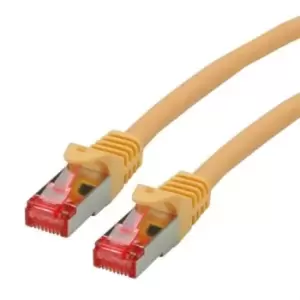 Image of Roline Yellow Cat6 Cable, S/FTP, Male RJ45, Terminated, 500mm