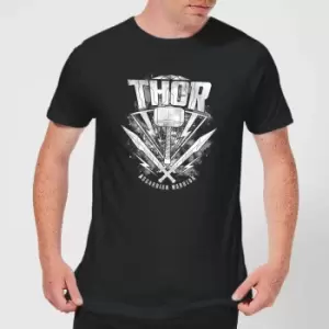 image of Marvel Thor Ragnarok Thor Hammer Logo Mens T-Shirt - Black - XS