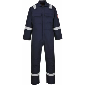 image of Portwest - BIZ5 - Bizweld Iona Welders Overall Boiler Suit NAVY XXXL