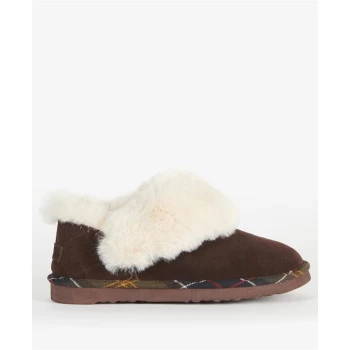 image of Barbour Nancy Slippers - Choco Suede