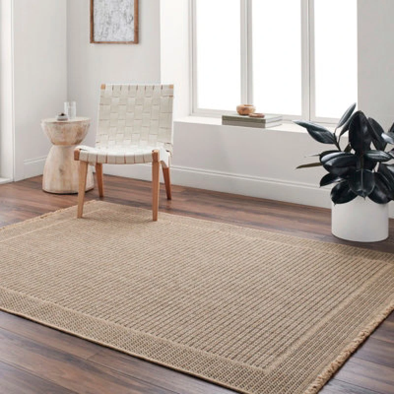 Image of Livabliss In- & Outdoor Cottage Jute-Look Beige Mindy Area Rug 120 X 170 Cm - Easy To Clean, Perfect For Balcony, Kitchen Or Dining Room