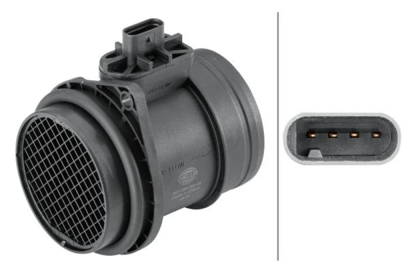 Image of HELLA Mass air flow sensor HELLA 8ET 358 095-451