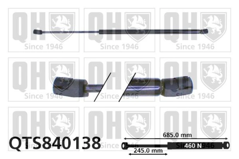 Image of QUINTON HAZELL Tailgate strut QUINTON HAZELL QTS840138