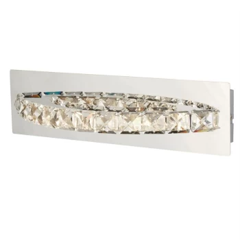 image of Searchlight Clover - Integrated LED Indoor Wall Light Chrome, Crystal