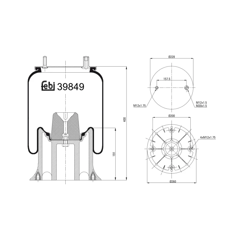 Image of FEBI BILSTEIN 39849 Boot, air suspension Boot,air suspension (324)