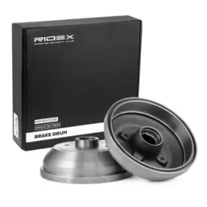 Image of RIDEX Brake Drum Rear Axle 123B0020 Rear Brakes,Drum Brake OPEL,VAUXHALL,Corsa B Schragheck (S93),Corsa A CC (S83),Tigra Coupe (S93)