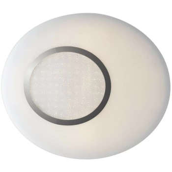 Image of Fan Europe Gioia - LED Round Flush Decorative Ceiling Lamp, White, Chrome, 4000K