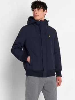 image of Lyle & Scott Lyle & Scott Quilted Bomber Jacket, Navy Size M Men