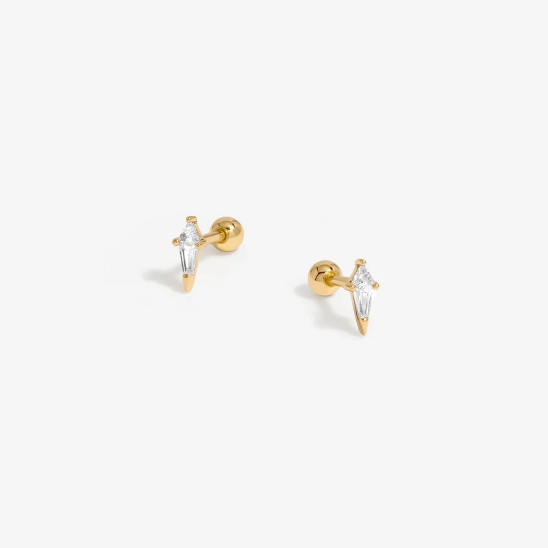 Image of Inicio Inicio Gold Plated Mini Crystal Climber Earrings - Gift Pouch Gold